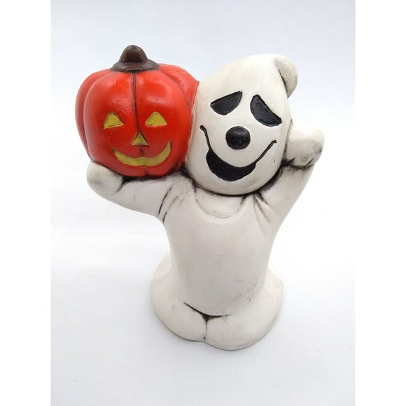Vtg. Hobbyist ghost carrying jack o lantern pumpkin 6" figure - Picture 10 of 12